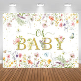 Oh Baby Frühling Blumen Weiss Geschlecht Aufdecken Hintergrund